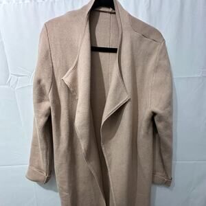 Chicwish Taupe Beige Open Front Waterfall Coat Size M